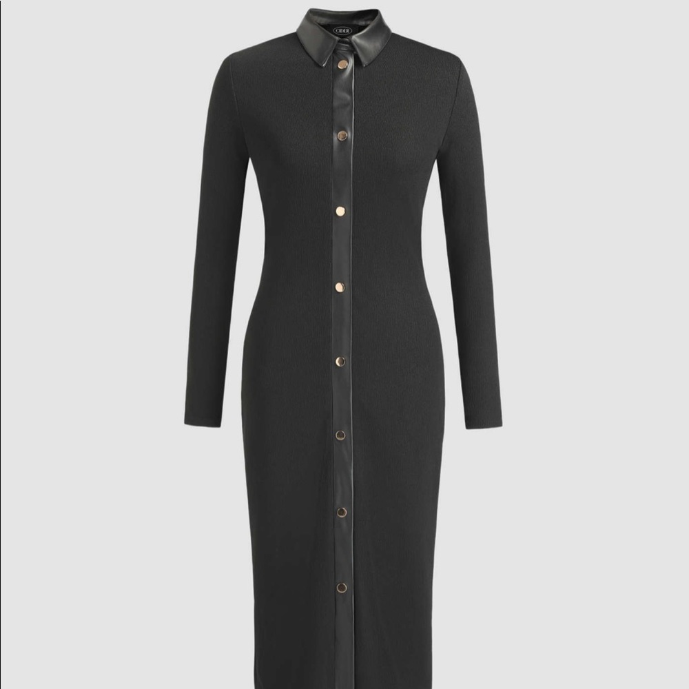 Black Solid Bodycon Maxi Dress. Brand new